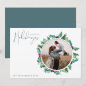 Prettige feestdagen Minimalistisch Foto Feestdagenkaart (Voorkant / Achterkant)