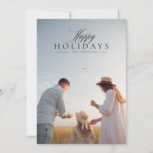Prettige feestdagen Minimalistisch Foto Feestdagenkaart (Voorkant)