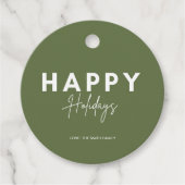 Prettige feestdagen Minimalistisch groen Bedankjes Labels (Voorkant)