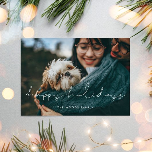 Prettige feestdagen Minimalistisch handgeschreven  Feestdagenkaart