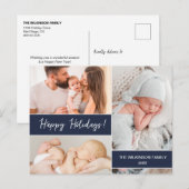 Prettige feestdagen Minimalistisch marineblauw (Voorkant / Achterkant)