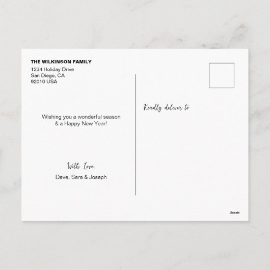 Prettige feestdagen Minimalistisch marineblauw (Achterkant)