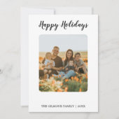 Prettige feestdagen Minimalistisch Modern 3 Foto Feestdagenkaart (Voorkant)