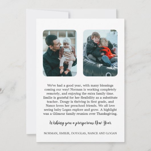 Prettige feestdagen Minimalistisch Modern 3 Foto Feestdagenkaart (Achterkant)