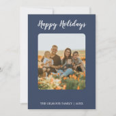 Prettige feestdagen Minimalistisch Modern|Blauw 3  Feestdagenkaart (Voorkant)