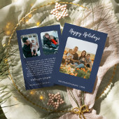 Prettige feestdagen Minimalistisch Modern|Blauw 3  Feestdagenkaart