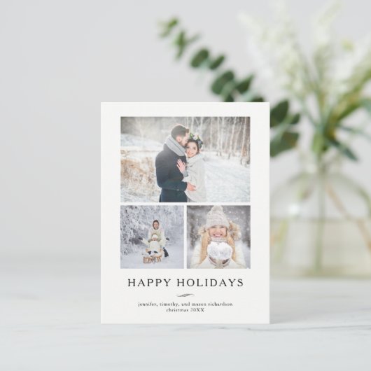 Prettige feestdagen Minimalistisch modern | Drie f (Staand voorkant)