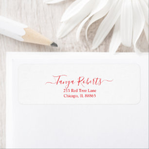 Prettige feestdagen Minimalistisch rood Etiket