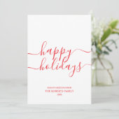 Prettige feestdagen Minimalistisch rood Feestdagenkaart (Staand voorkant)