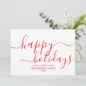 Prettige feestdagen Minimalistisch rood Feestdagenkaart (Staand voorkant)