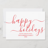 Prettige feestdagen Minimalistisch rood Feestdagenkaart (Voorkant)