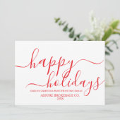 Prettige feestdagen Minimalistisch rood Feestdagenkaart (Staand voorkant)