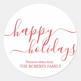 Prettige feestdagen Minimalistisch rood Ronde Sticker