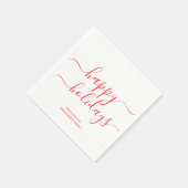 Prettige feestdagen Minimalistisch rood Servet (Hoek)