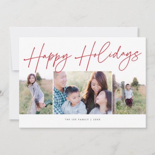 Prettige feestdagen Minimalistisch script Feestdagenkaart (Voorkant)