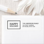 Prettige feestdagen Minimalistisch zwart wit vak Etiket