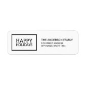 Prettige feestdagen Minimalistisch zwart wit vak Etiket (Voorkant)