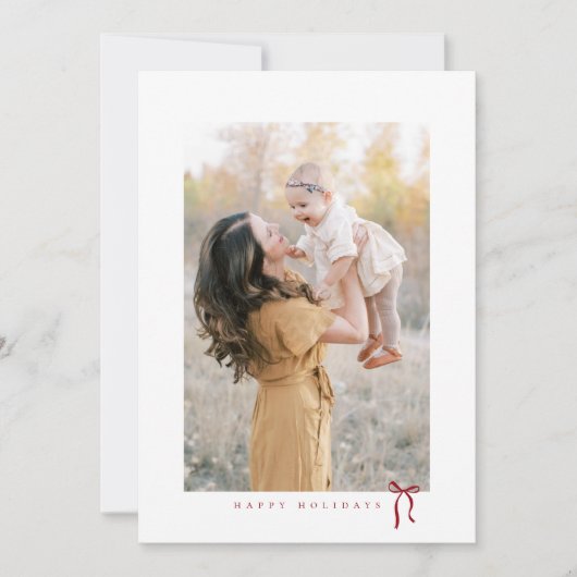 PRETTIGE FEESTDAGEN MINIMALISTISCHE BOEG FOTOKAART FEESTDAGENKAART (Voorkant)