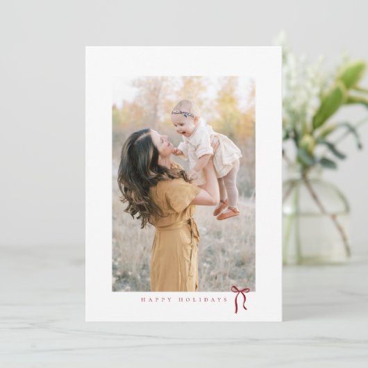 PRETTIGE FEESTDAGEN MINIMALISTISCHE BOEG FOTOKAART FEESTDAGENKAART (Staand voorkant)