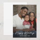 Prettige feestdagen Minimalistische familiefoto Feestdagenkaart (Voorkant / Achterkant)