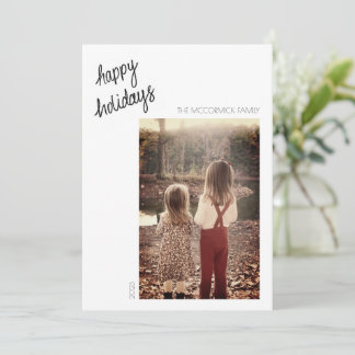 Prettige feestdagen - Minimalistische handgeschrev Kaart