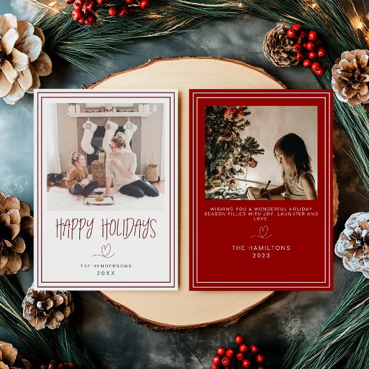 prettige feestdagen minimalistische kerstkaart kaart