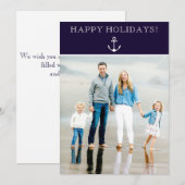 Prettige feestdagen Minimalistische marine Feestdagenkaart (Voorkant / Achterkant)