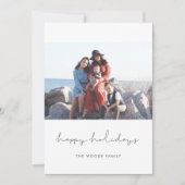 Prettige feestdagen Minimalistische scriptfoto Feestdagenkaart (Voorkant)