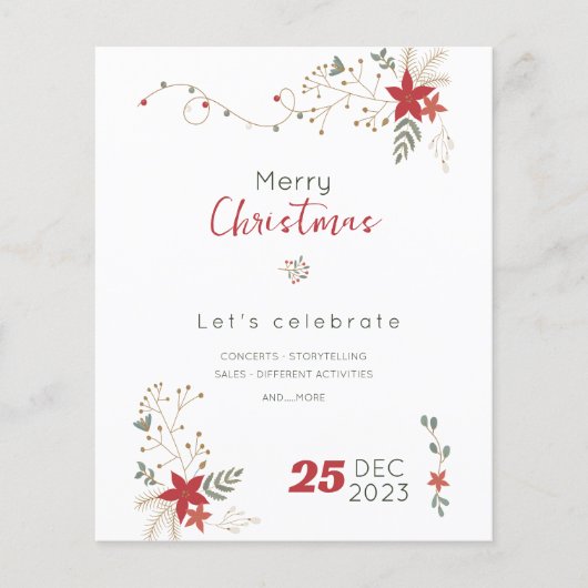 Prettige feestdagen Minimalistische Vrolijke Kerst Flyer (Voorkant)