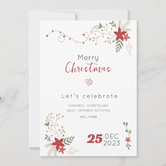 Prettige feestdagen Minimalistische Vrolijke Kerst Kaart (Voorkant)