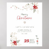 Prettige feestdagen Minimalistische Vrolijke Kerst Poster (Voorkant)