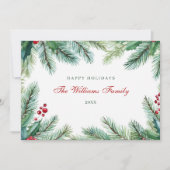 Prettige feestdagen Minimalistische Waterverf groe Feestdagenkaart (Voorkant)