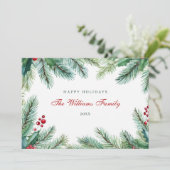 Prettige feestdagen Minimalistische Waterverf groe Feestdagenkaart (Staand voorkant)