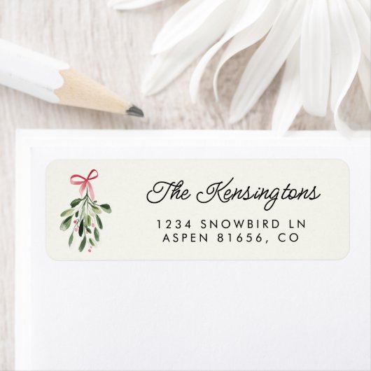 Prettige feestdagen Mistletoe aangepaste familiena Etiket (Insitu)