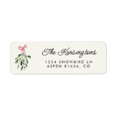 Prettige feestdagen Mistletoe aangepaste familiena Etiket (Voorkant)