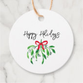 PRETTIGE FEESTDAGEN Mistletoe Feestelijke Kerstpre Bedankjes Labels (Voorkant)