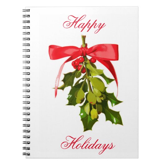 prettige feestdagen mistletoe notitieboek (Voorkant)