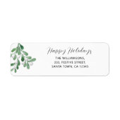prettige feestdagen Mistletoe Return Address Label (Voorkant)