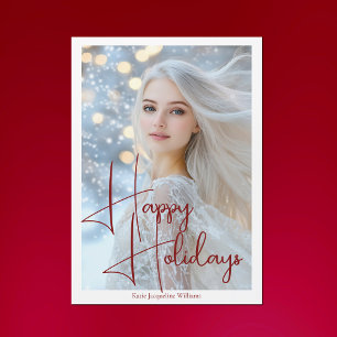 Prettige feestdagen Model Headshot Kerstmagneet