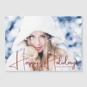 Prettige feestdagen Model Headshot Magnet Kaart (Voorkant)