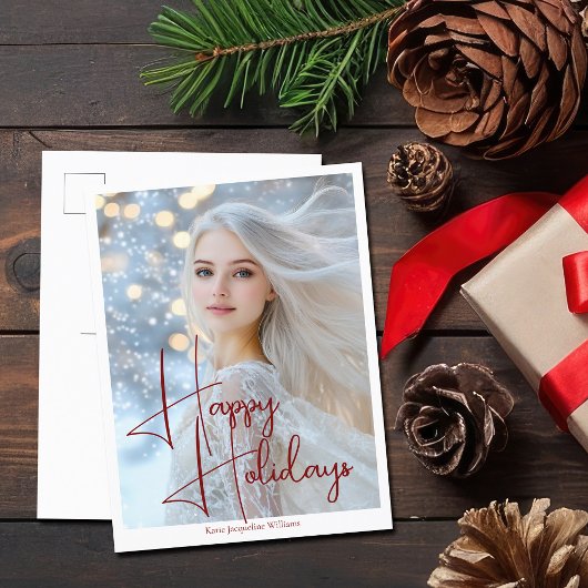 Prettige feestdagen Model Headshot Red Script