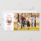 Prettige feestdagen Modern - 6 foto's Red Bow Scri Feestdagenkaart (Voorkant)