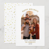 Prettige feestdagen Modern Arch Family Foto Feestdagenkaart (Voorkant / Achterkant)