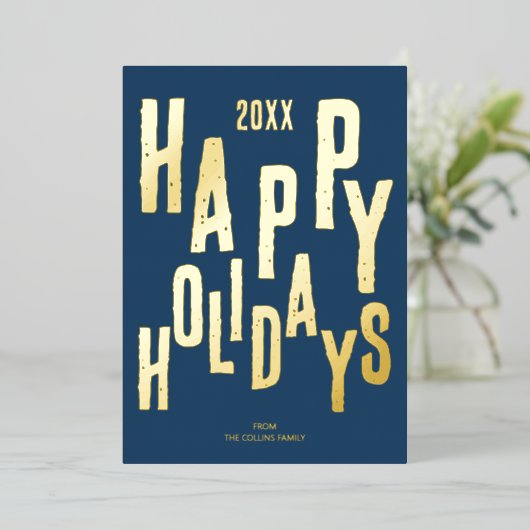 Prettige feestdagen Modern blauw feestelijk (Staand Voorkant)