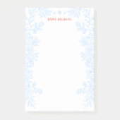 prettige feestdagen Modern Blue Holly Floral Post-it® Notes (Voorkant)