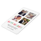 prettige feestdagen | Modern & Bright 4 fotomagnee Magneet (Linkerzijde)