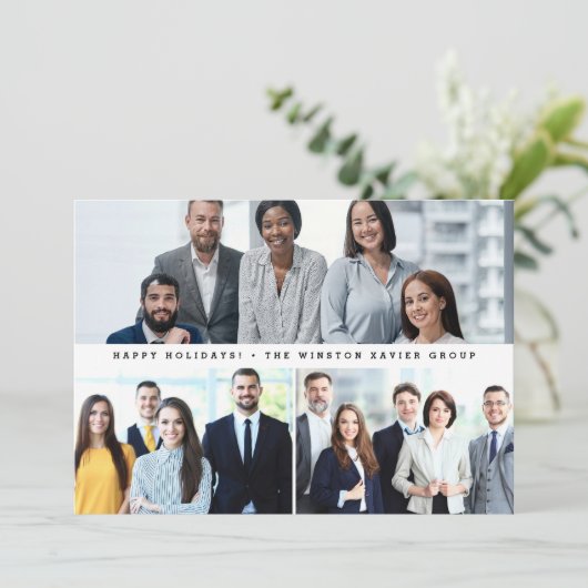 Prettige feestdagen Modern Corporate Staff team fo Feestdagenkaart (Staand voorkant)