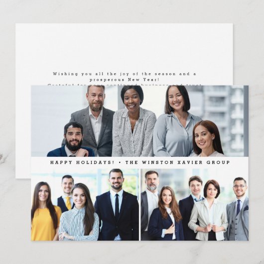 Prettige feestdagen Modern Corporate Staff team fo Feestdagenkaart (Voorkant / Achterkant)
