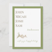 Prettige feestdagen Modern design foto Moss Green Feestdagenkaart (Voorkant)