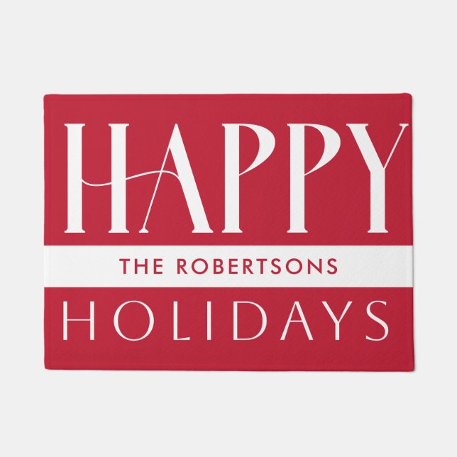  Prettige feestdagen Modern Deurmat (Voorkant)